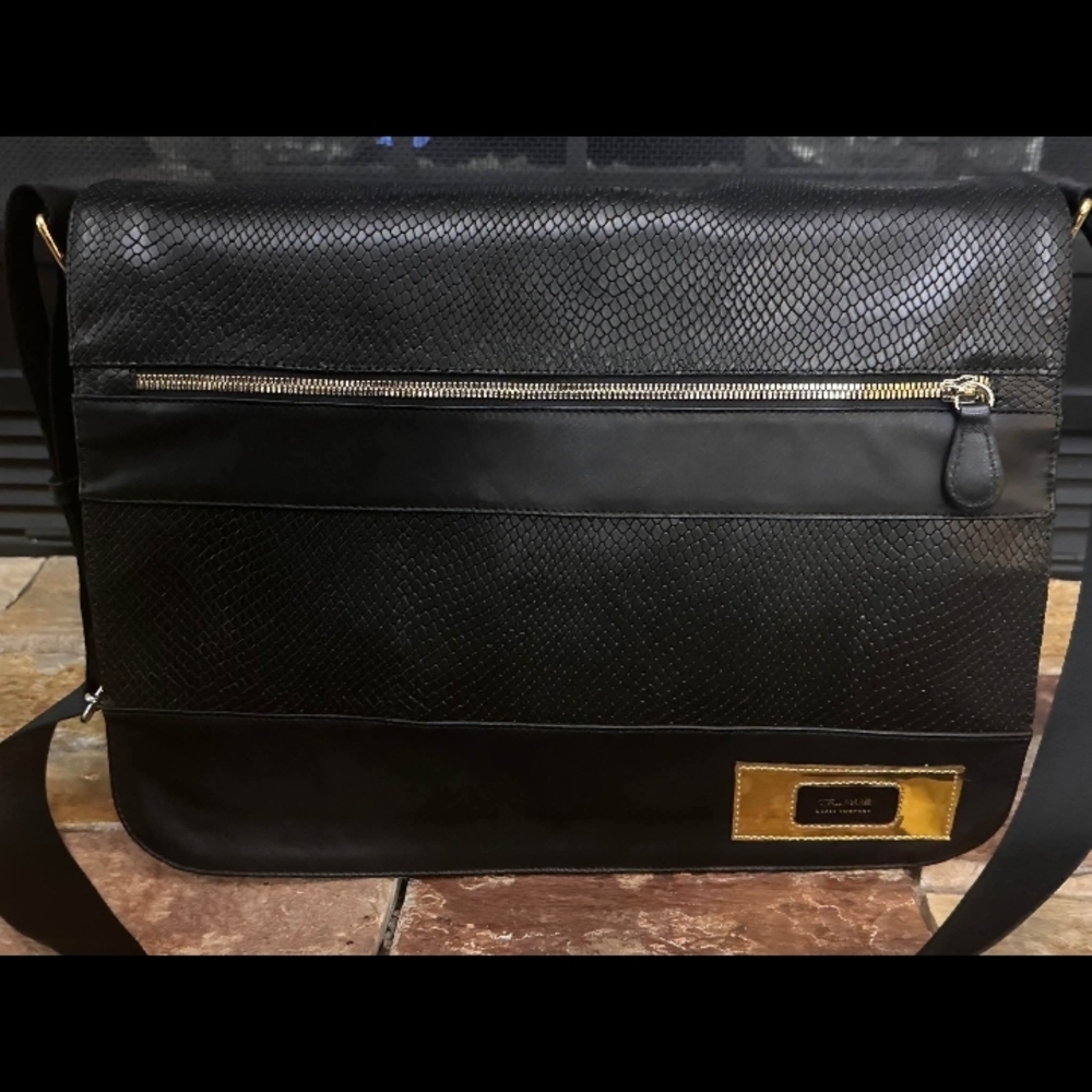 Free Will "His and Hers" Collection Elegant Black Men's Messenger Bag